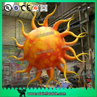 China 2M Oxford Inflatable Sun With LED Light For Event Hanging Decoration for sale