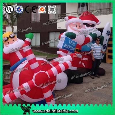 China Christmas Event Inflatable Santa,Advertising Inflatable Claus With Plane for sale