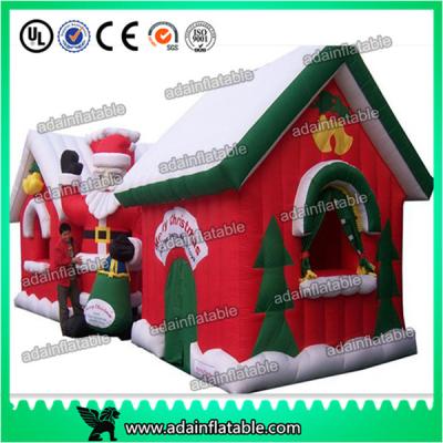 China Customized Red And White Holiday Christmas Inflatable House / Inflatable Haunted House for sale