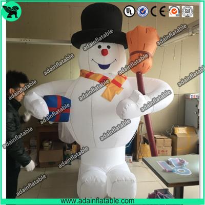 China 3m Inflatable Snowman With Broom,Inflatable Snow Man Mascot, Snow Man Cartoon for sale