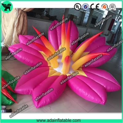China Pink Inflatable Flower With LED Light，Event Party Inflatable Flower Customized for sale