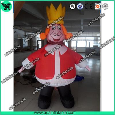 China Alice In Wonderland Inflatable King Costume Moving Inflatable King Cartoon Mascot for sale