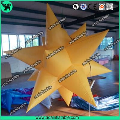 China Club Stage Hanging Decoration Yellow Inflatable Star With LED Light for sale