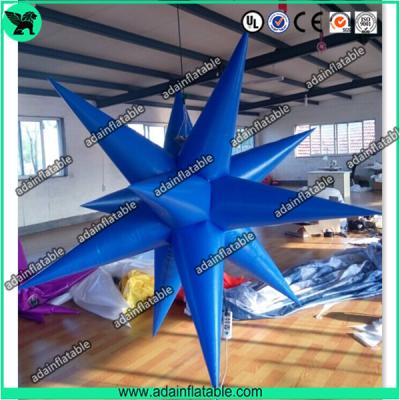 China Club  Event Hanging Decoration Lighting Blue Inflatable Star for sale