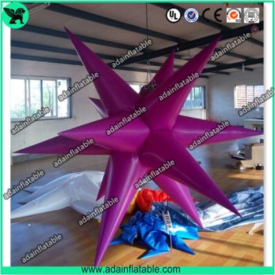 China Event Lighting Hanging Decoration Purple Inflatable Star for sale