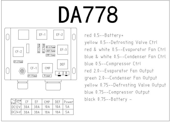 DA778-HK 24V DC Refrigeration Unit Electric Control Box design and construction