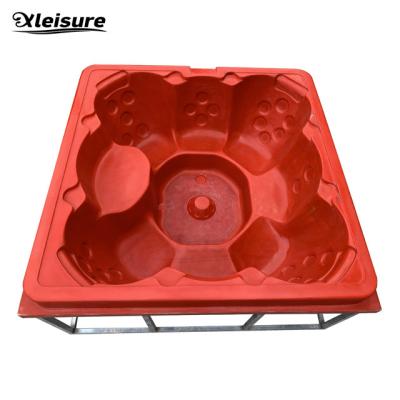 China 8-person all-seater square hot tub mould for wood-fired hot tub, hot tub with wood burner, hot tub with a stove bathtub for sale