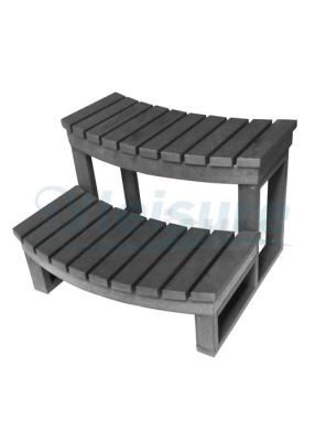China Synthetic 2 Tier Hot Tub Spa Steps Weatherproof Grey Color 600×550×370 Mm for sale