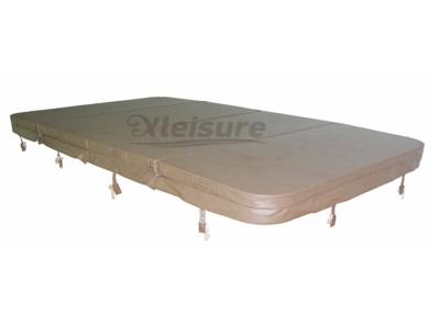 China Outside Hard Plastic Hot Tub Covers Tapered Spa Cover Prevent Heat Loss for sale