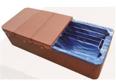 China Lockable Swim Spa Covers Folded Hot Tub And Spa Covers Light Brown Color for sale