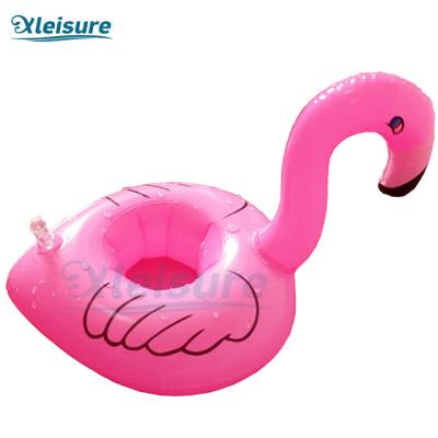 China Customized Spa Pool Swimming Spa Flamingo Drink Cup Holder Inflatable Glass Holder Float Drink Coaster for sale
