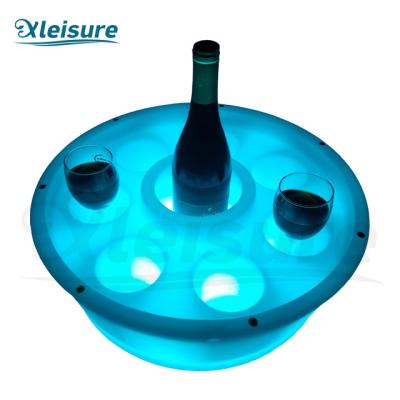 China Floating LED bar hot tub movable LED glass holder use for spa pool and swim spa for sale
