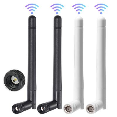 China Dual band wifi antenna 2.4GHz 5.8GHz rubber wireless communication antennas with right angle 3dBi SMA male antenna for sale