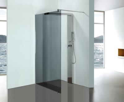 China Grey Glass Bathroom Shower Enclosures With Stainless Steel Shower Column Panels for sale