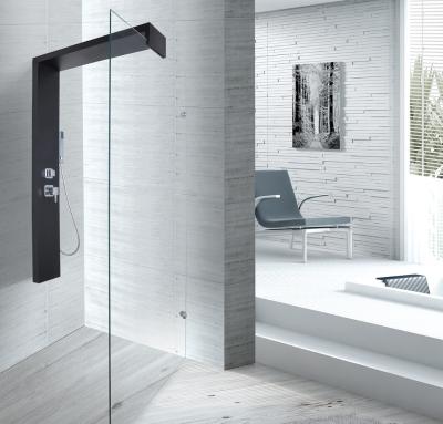 China Black Shower Column 1500 X 900 Shower Enclosure With Double Clip SS Flexible Hose for sale