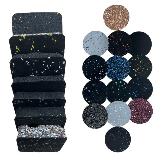 High Elasticity 100cm*100cm*1.5cm Tyre Rubber Floors Flooring Tiles with Colorful EPDM Dots