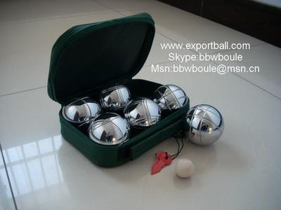 China factory wholesale/retail petanque set in nylon bag with zip, wooden box, aluminum box for sale