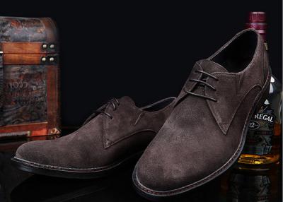 China Grey / Black British Style Oxford Shoes , Mens Leather And Suede Dress Shoes for sale