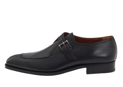 China Schwarzes echtes Leder handgefertigt Mönchs-Stiefel-Schuhe, Männer-Mönchs-Stiefel Brogue-Schuhe zu verkaufen