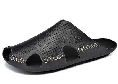 China Daily Leisure Mens Leather Slippers Flip Flops Mens Sandals And Slippers for sale