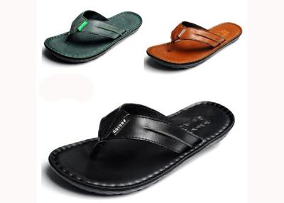 China Flip Flop Mens Leather Slippers Customized Summer Mens Designer Slip On Shoes for sale