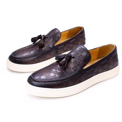 China Leather Casual Mens Slip On Sneakers Shoes 1.2kg 40-45 Size for sale