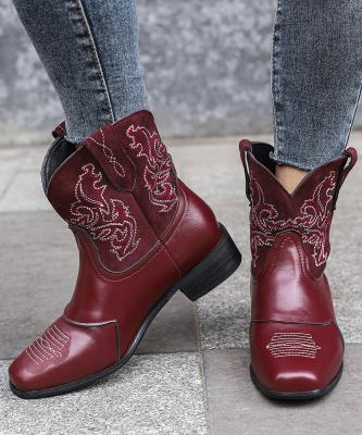 China Female Ladies' Leather Western Cowboy Boots With Excellent Performance à venda