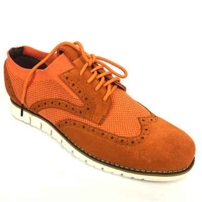 China Brown Suede Leather Mens Casual Flat Shoes , Lace Up Casual Sport Shoes for sale