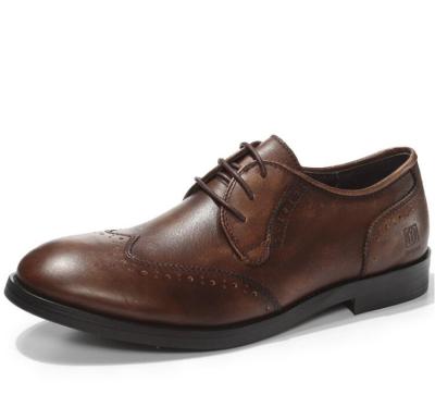 China Full Grain Leather Mens Dress Shoes , Lace Up Pointed Toe Mens Casual Oxford Shoe for sale