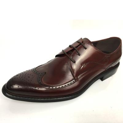 China Men's New Style Brown High Class Mens Leather Dress Shoes Pigkin Rubber for sale