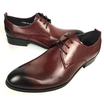 China Wine Red Rismart Mature Men's Oxfords Shoes Stylish Dress Leather Shoes for sale