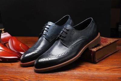 China Classic Style Derby Black Dress Up Shoes , Retro Men Dress Oxford Shoes for sale