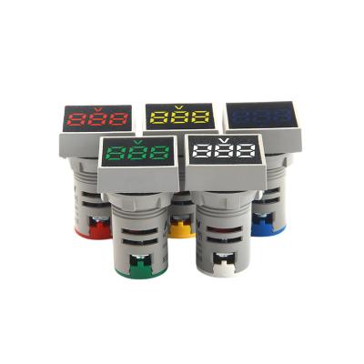 China New Series 22mm 20-500V AC Digital Voltmeter Volt Meter Red Green Yellow Mini LED Indicator Panel Light for sale