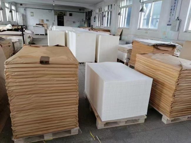 Melamine decal paper product packaging and sample
