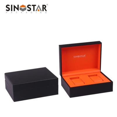 China Top and Bottom Box Wooden Watch Box with Removable Watch Pillows and Individual Compartments for sale