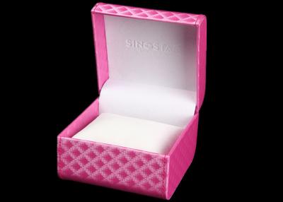 China Pink  Colorful Women Watch Box Plastic Covered Full Color Offset Printing for sale
