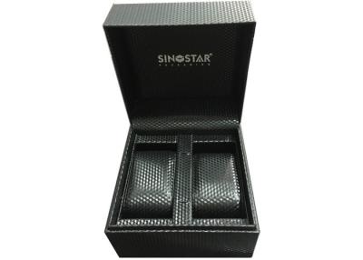 China Custom Made Fashion Double Watch Box Hot Stamping Logo Recyclable For Men for sale