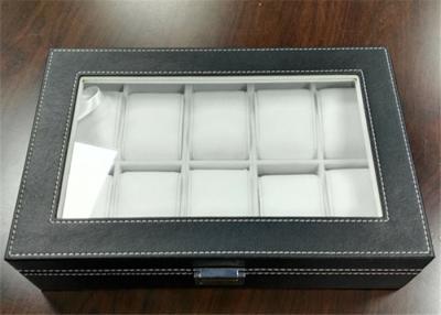 China MDF Covered Leather Mens Watch Display Case , Watch Collection Box 10 Slots for sale