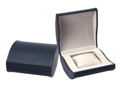 China Caja de almacenamiento hecha a mano del reloj, terciopelo gris suave que alinea la caja de reloj de cuero para hombre en venta