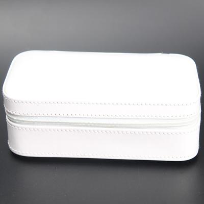 China Durable Watch Case Holder Box , White PU Leather Velvet Women'S Watch Storage Box for sale