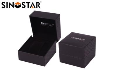 China Solas cajas de regalo del reloj del estilo de gama alta, caja negra reciclable de la presentación del reloj en venta