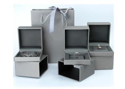 中国 ギフトの包装の女性の宝石箱、ファッションの灰色の革宝石類の箱 販売のため