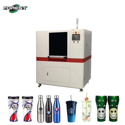 China Máquina de impresión de tazas de agua deportivas portátiles de UV 360 redondas con impresora de botellas de plástico con barniz de cabeza Ricoh en venta