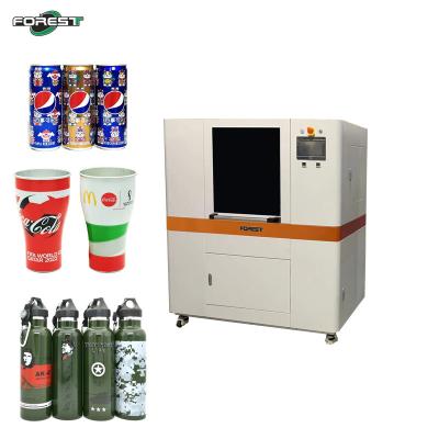 China Máquina de impresión digital de inyección de tinta Impresora cilíndrica y cónica para botella de vidrio de plástico Botella térmica de acero inoxidable en venta