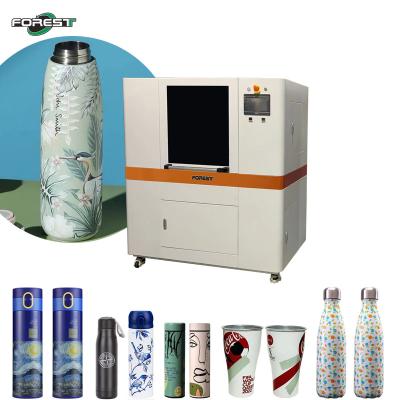 China UV Rotary Inkjet Printer For Cylinder And Conical Object With Ricoh Head Varnish Printing Machine for sale