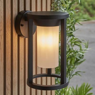 China Polycarbonate Landscape Shape PC Shade E27 Wall Lantern Light Waterproof Aluminum Round Outdoor Garden for sale
