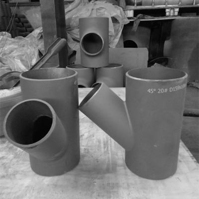China 45 Degree Oblique Equal Tee Sch40 Carbon Steel Weld Fittings 8 Inch ASTM for sale