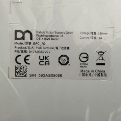 Diebold Nixdorf EPC_7G POS Terminal PN 01750367277 1750367277