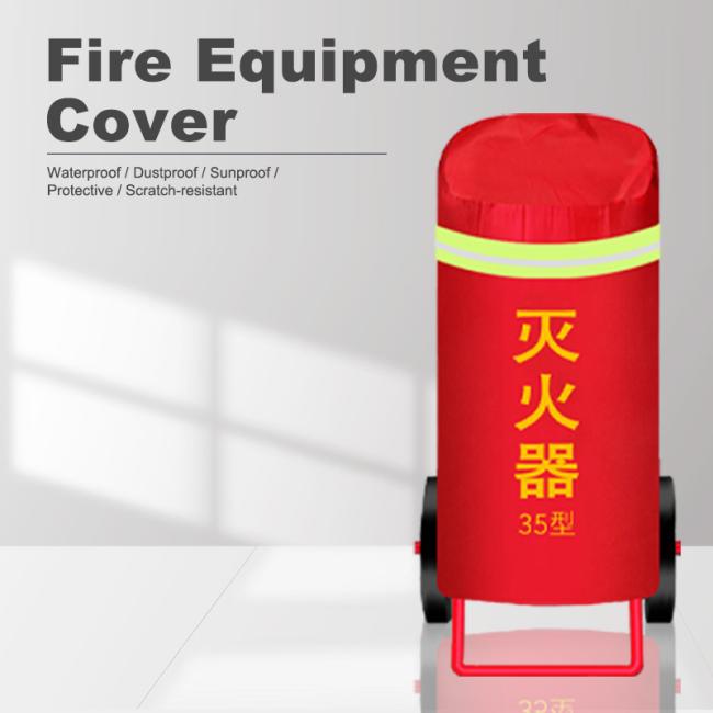 Close-up view of fire extinguisher cover showing steel reinforcement and water resistant features