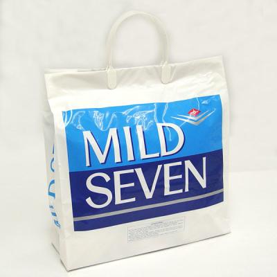 China HDPE Promo Patch Handle Carrier Bags Reusable And Biodegradable for sale